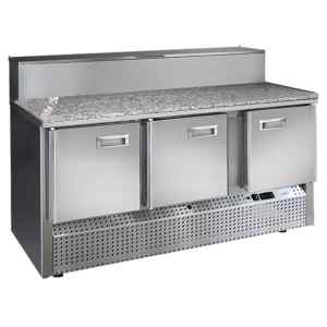 Стол для пиццы Финист СХСнпцг-700-3 (1485х700х1060) (8GN1/3 с крышкой) гранит серый