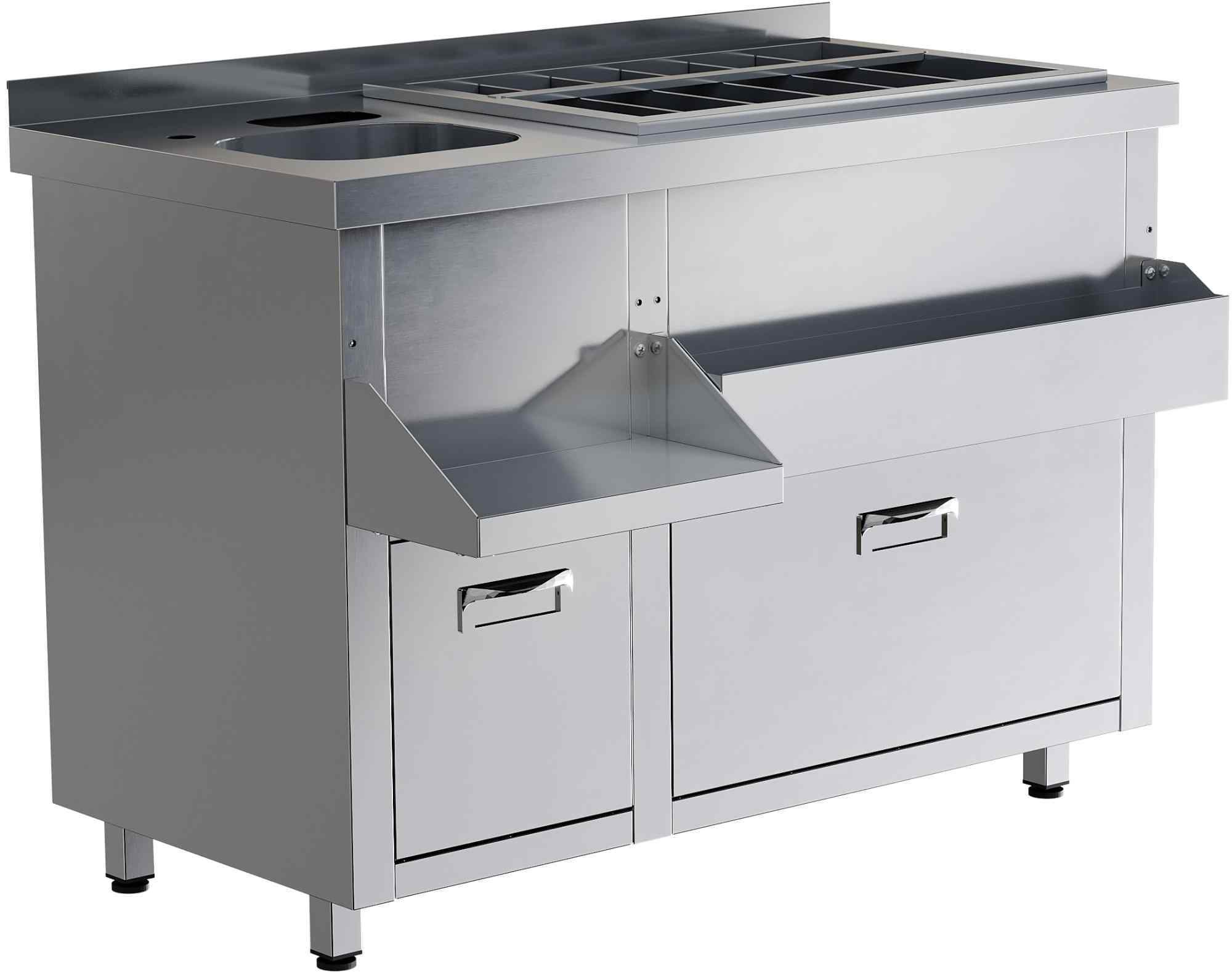 Барная станция RESTOINOX БСЗ1-12/7-02 с ящиками