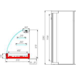 Витрина тепловая Carboma A57 SH 1,2-1 (BT-1,2 Арго XL) 0430 нерж., фото 2