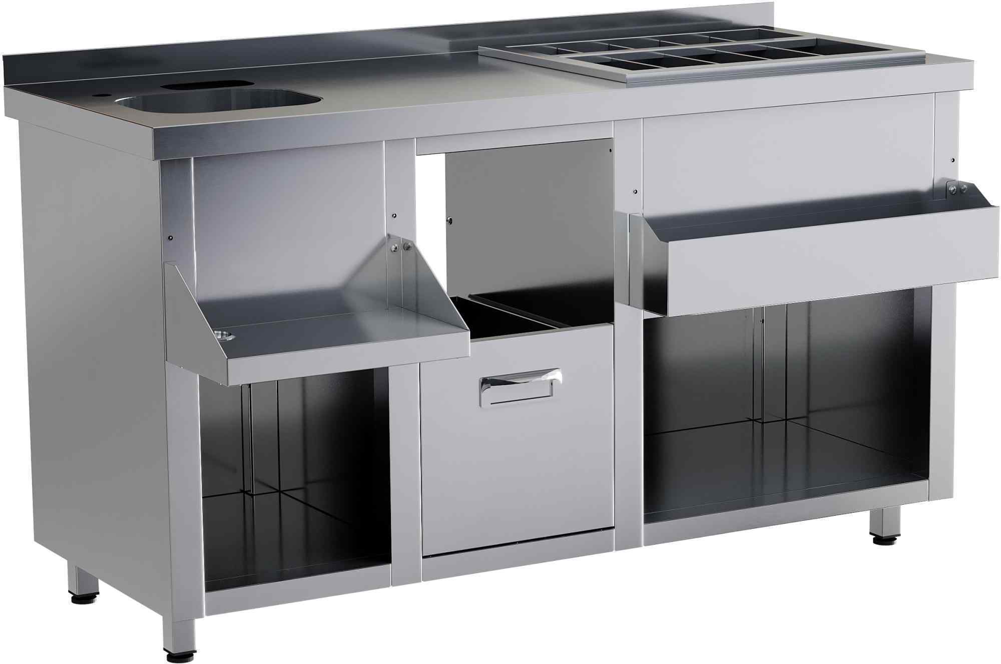 Барная станция RESTOINOX БСЗ1-15/6-03 без ящиков и вертушки